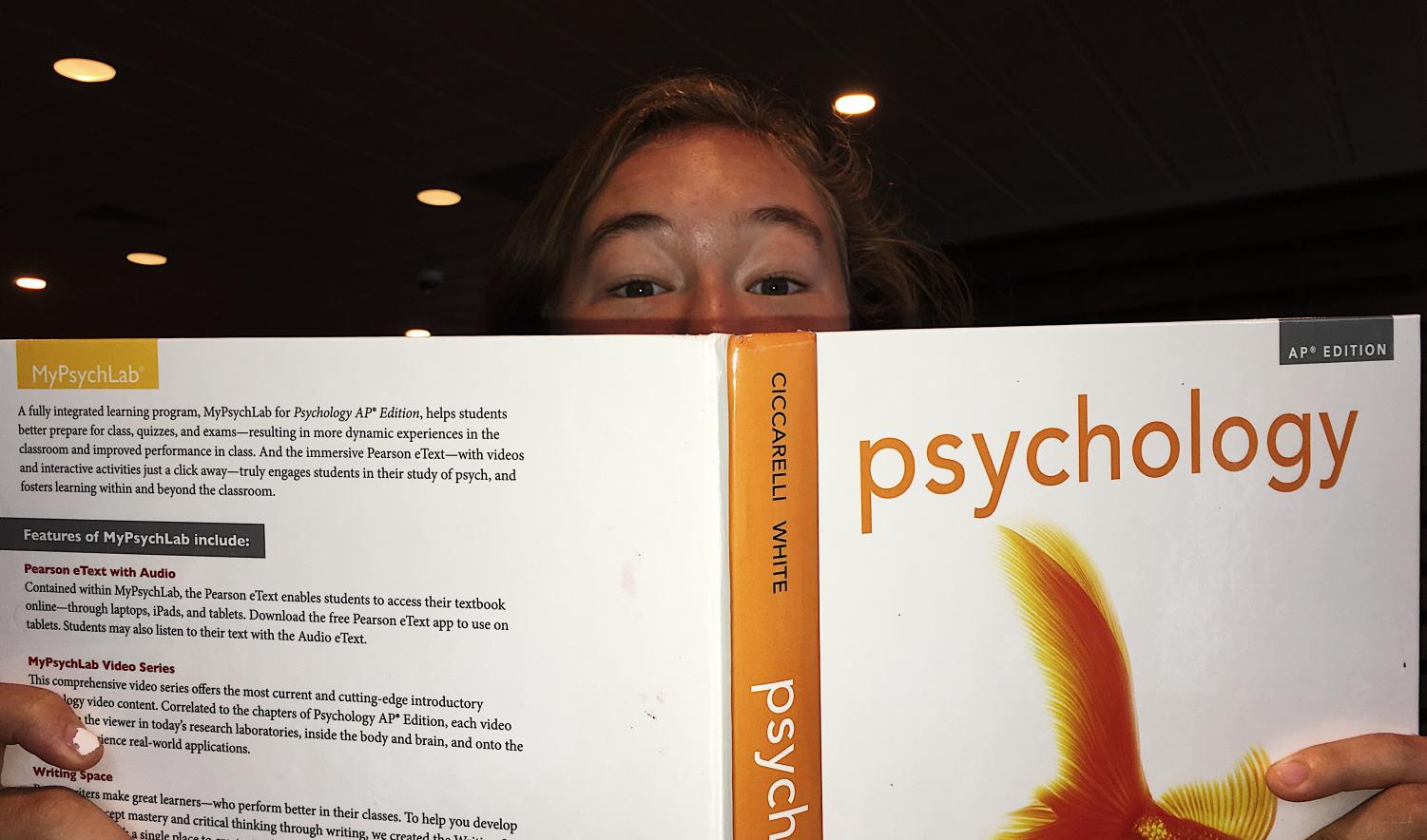 Junior, Rachel Reed, studies for AP psychology at Starbucks. She goes to there every Sunday to complete her homework. “Junior year is really stressful so I have to always be caught up on homework,” Reed said.