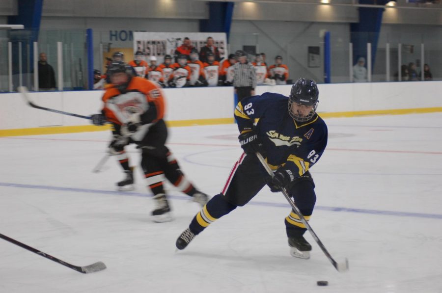 The ice hockey team practices twice a week at the Naval Academy ice rink. Last year, they lost in the first round of playoffs against South River . “It’s kind of an unknown sport, it’s not really advertised through the school,” junior Connor McGrath said.
