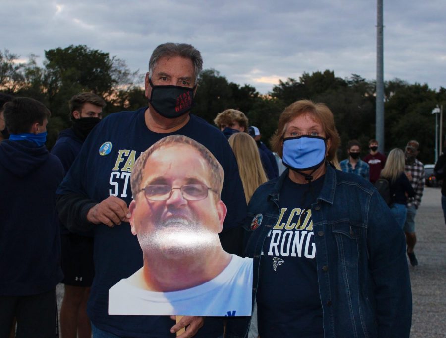 Barbara and Chip Elgert, parents of the late Severna Park Superfan Kenny Elgert, stand together sharing what they believe shall be done letting the kids play. Kenny passed away early this past year and has left a mark on Severna Park Athletics. “I feel that with sports coming back, it will see as a sign of victory that we can still live a somewhat normal life during the pandemic,” junior Aidan Milewski said.   