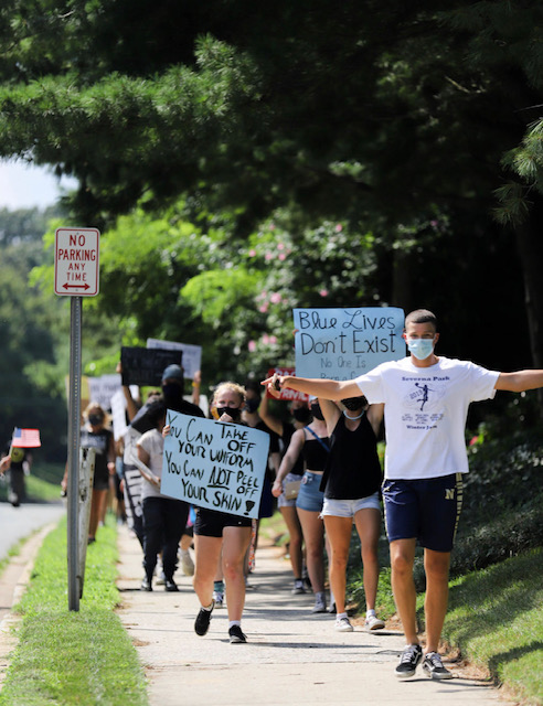 SPHS at a Black Lives Matter protest this past summer. Marches like this occurred all throughout the summer across the country for the end of racism and police brutality.  
