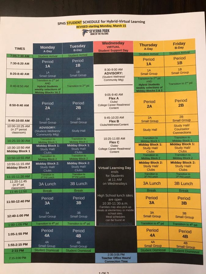 The changed schedule has caused classes to be shorter, thus resulting in curriculums being the same way. The schedule has changed multiple times in the 2020-2021 school year, but the one above is the one currently in place. “Given the decreased class time this year, the content did need to be shortened,” teacher Julie Lowman said. 