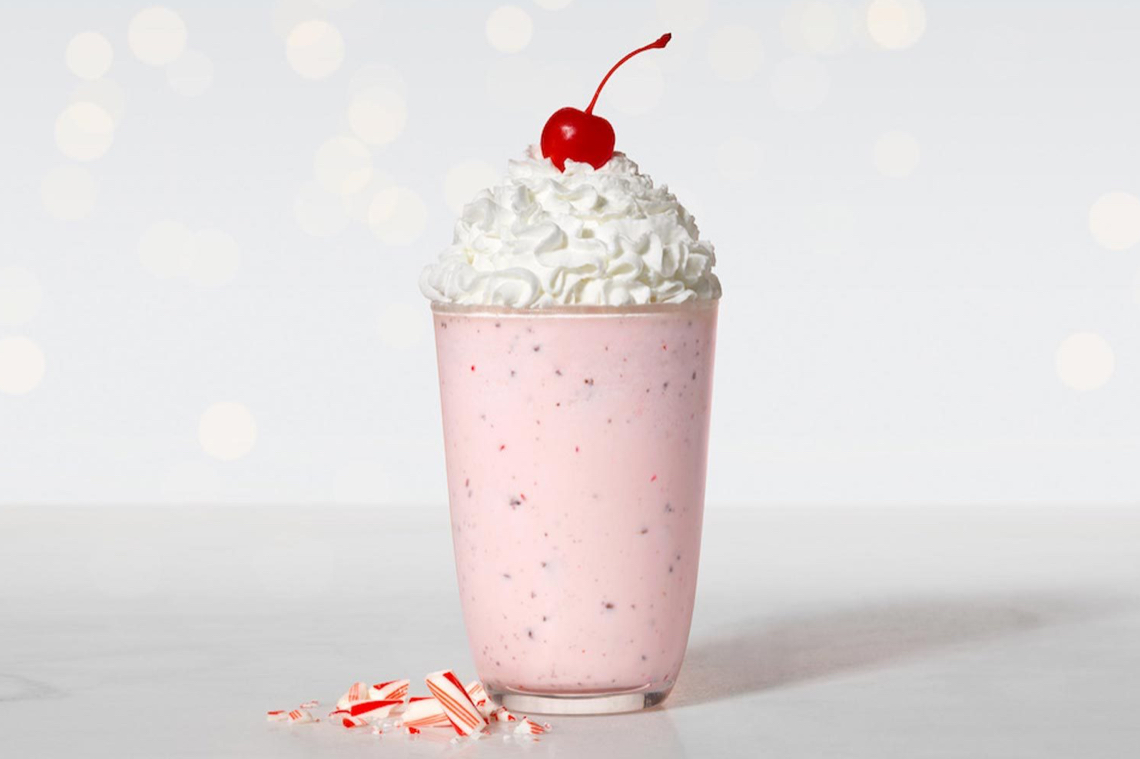 A photo of the iconic Peppermint Chip Milkshake at Chick-fil-A. This winter delicacy will be available for a limited time starting on Nov. 13, 2023 and ending on Jan. 6, 2024.
