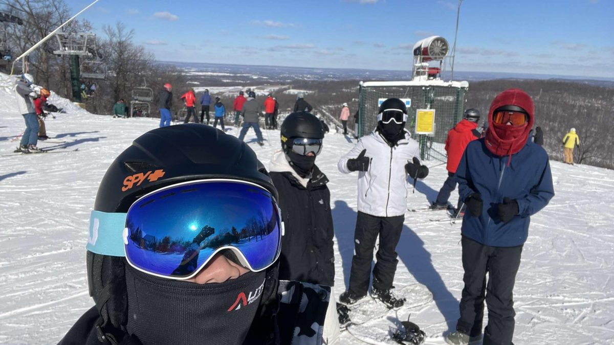 Snowboarding doesnt have to be a solo activity, going with friends and family can make it all the more enjoyable. Severna Park High School seniors Hamzah Hassan, Derrick Liu, Eric Chu and Ian Ireland
snowboarding.