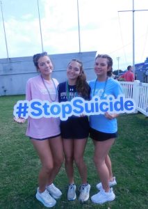  Morgan’s Message members displaying their support of the club and its goals at the AFSP Out of the Darkness walk in Annapolis.
