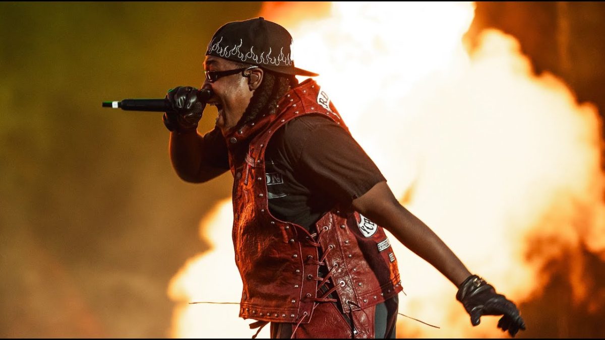 Don Toliver belts out his song ‘Oliver’ as he brings the heat for his tour with wild effects, like the fire used here.. He uses his captivating energy and well known music to carry the audience with him. The red jacket he wears is a node to his past as a biker, and a theme which is prominent in his music and albums.